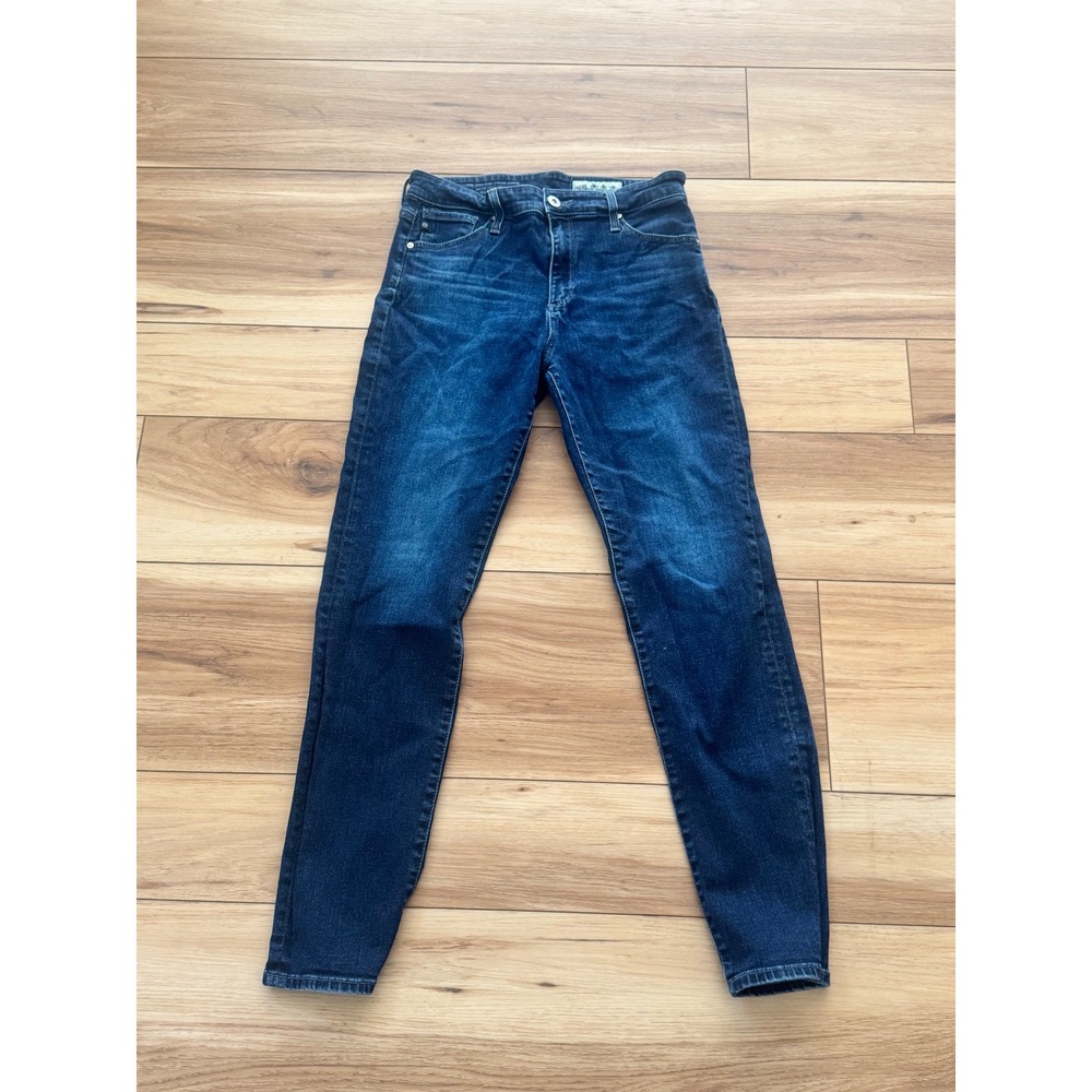 AG Adriano Goldschmied Anthropologie High Rise Stevie Ankle Jeans Dark Wash 28R